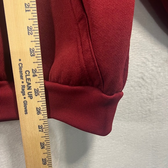 Vintage 90s PLUMA Full Zip Hoodie Burgundy Thermal Lined Sweatshirt XL - Picture 6 of 6